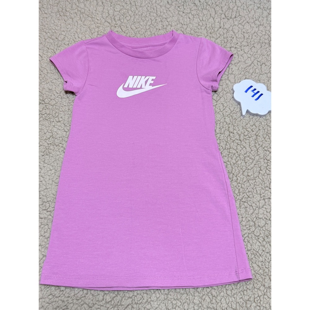 Nike Girls Pink Futura Logo T-Shirt Dress Short Sleeve 3T J692-ACG